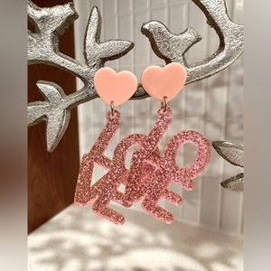 Pink BaubleBar Love Earrings